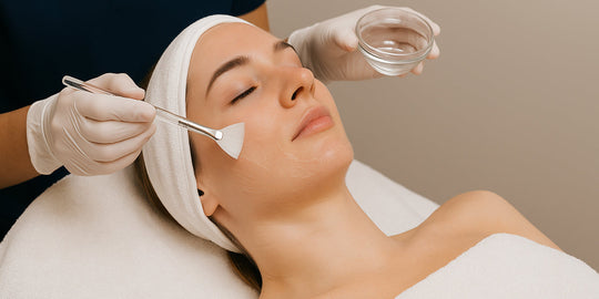 Client receiving a medical facial treatment at Bardot Beauty in Calgary