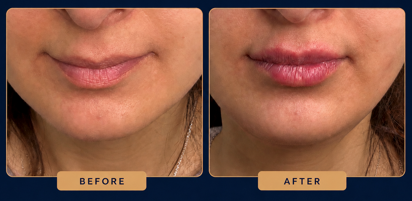 before and after calgary lip fillers